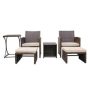 (Brand Rating: 4.6/5) 6-Piece Wicker Outdoor Bistro Set with Beige Cushions - Image 1