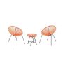 Velago Acapulco Orange 3-pc Metal Outdoor Bistro Set - Image 1
