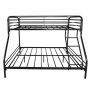 Black Heavy Duty Twin-Over-Full Metal Bunk Bed, Easy Assembly with Enhanced Upper-Level Guardrail - Image 1