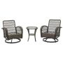 3-Piece Wicker Outdoor Bistro Set with Gray Cushions - Image 1