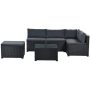 Leisure 6-Piece Wicker Patio Sectional Set w/ Gray Cushions - Image 1