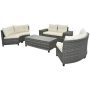 8-Piece Wicker Patio Conversation Sectional Seating Set with Beige Cushions - Image 1