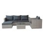 6-Piece Wicker Patio Conversation Sectional Seating Set with Gray Cushions - Image 1