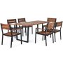 CASAINC 7-Pieces Wood Outdoor Pining Table Set Patio w/ Hole - Image 1