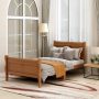 Harper & Bright Designs Light Brown Twin Wood Platform Bed w/ Headboard and Footboard - Image 1