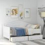 Harper & Bright Designs White Twin Wooden Daybed with 2-Drawers - Image 1