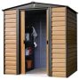 Arrow Woodridge 6-ft W x 5-ft D Wood-grain Galvanized Metal Storage Building - Image 1