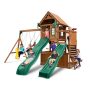 Swing-N-Slide Playsets KnightsBridge Deluxe Wood Complete Swing Set with Wood Roof and Cool Wave Slide - Image 1
