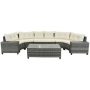 8-pieces Gray Wicker Patio Conversation Set with Gray Cushions - Image 1