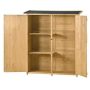 55.10 in. W x 20 in. D x 63.80 in. H Natural Wood Outdoor Storage Cabinet with Double Lockable Doors - Image 1