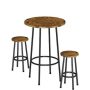 3-Pieces Rustic Brown Bar Table Set Table And Chairs, Kitchen Counter Height Table Set For Living Room Bar Small Space - Image 1