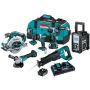 Makita 18-Volt 5.0Ah LXT Brushless 7-pc Kit(Hammer Driver-Drill, Impact Driver, ReciproSaw, Circ Saw, Grinder, Radio, Light) - Image 1