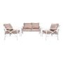 White 3-Piece Metal Patio Conversation Set with Beige Cushions XZ526BZ132 - Image 1