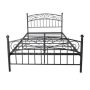 Black Queen-Size Bed Frame with Headboard and Footboard Heavy Duty Metal Platform Base - Image 1