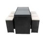 Willit 7-Piece Wicker Outdoor Dining Set with Beige Cushion 6 Stools - Image 1