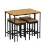 Willit 5-Piece Wicker Outdoor Dining Set with 4 Stools and 1 Wood Table - Image 1