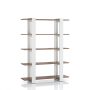 Furniture of America 62.4-inch White/Walnut Wood 5-shelf Etagere Bookcase w/ Open Back - Image 1