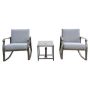 3 Piece Metal Outdoor Bistro Rocker Set Chair and Teapoy with Gray Cushion YY-WY-83 - Image 1