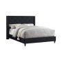 Best Master Furniture London Black California King Upholstered Velvet Wingback - Platform Bed - Image 1