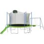 14 ft. Green Round Trampoline with Swing-Metal with Slide - Image 1