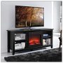 Walker Edison - Fireplace Storage TV Stand for Most TVs Up to 65" - Black - Image 1