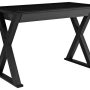 Walker Edison - Glass and Wood Computer Desk - Black - Image 1