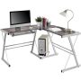 Walker Edison - L-Shaped Modern Glass Corner Computer Desk - Image 1