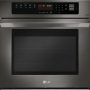 LG - 30" Built-In Single Electric Convection Wall Oven - Black stainless steel - Image 1