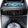 Samsung - FlexWash; 6.0 Cu. Ft. Washer with Steam - Fingerprint Resistant Black Stainless Steel - Image 2