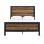Walker Edison - Rustic Industrial Queen-Size Standard Bed - Rustic Oak - Image 1