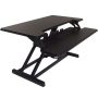 Victor - High Rise Height-Adjustable Compact Standing Desk with Keyboard Tray - Black - Image 1