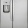 GE - 21.8 Cu. Ft. Side-by-Side Counter-Depth Refrigerator - Stainless steel - Image 1