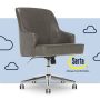 Serta - Leighton Modern Bonded Leather & Memory Foam Home Office Chair - Gray - Image 1