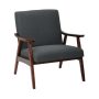 OSP Home Furnishings Davis Mid-Century Fabric Armchair - Klein Charcoal - Image 1