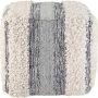 Simpli Home - Makenna Cube Contemporary Cotton Ottoman - Natural/Blue - Image 1