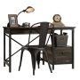 SAUDER Steel River Collection Rustic 2-Drawer Workstation - Carbon Oak - Image 1