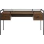 Walker Edison Modern Glass Top 2-Drawer Computer Desk - Dark Walnut - Image 1