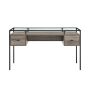 Walker Edison Modern Glass Top 2-Drawer Computer Desk - Gray Wash - Image 1