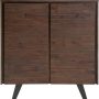 Simpli Home - Lowry Modern Industrial Solid Acacia Wood Medium Storage Cabinet - Distressed Charcoal Brown - Image 1