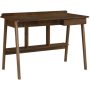 Finch - Darren Mid-Century Modern Wood 1-Drawer Writing Desk - Warm Dark Brown - Image 1