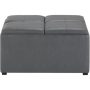 Simpli Home - Avalon Square Contemporary Wood/Foam Ottoman With Inner Storage - Stone Gray - Image 1
