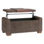 Simpli Home - Bretton Rectangular Contemporary Metal/Fabric Ottoman With Inner Storage - Deep Umber Brown - Image 1