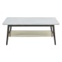 Walker Edison - 44in. Faux Marble Tapered Leg Coffee Table - Dark Oak - Image 1