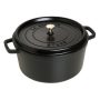 Staub - Cast Iron 9-qt Round Cocotte - Black Matte - Image 1