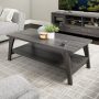 CorLiving - Hollywood Dark Gray Coffee Table w/ Shelf - Dark Grey - Image 1