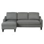OSP Home Furnishings - Lester Sofa w/ Chaise and Twin Sleeper in fabric w/ Black legs - Grey - Image 1