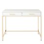 OSP Home Furnishings - Alios Desk w/ White Gloss Finish and Gold Chrome Plated Base - White/Gold - Image 1