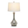 Lalia Home - Speckled Mercury Tear Drop Table Lamp with Fabric Shade - White - Image 1