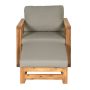 Walker Edison Deep Seated Acacia Wood Patio w/ Ottoman - Brown - Image 1