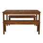 Walker Edison - 3-pc Cypress Dining Set - Dark Brown - Image 1